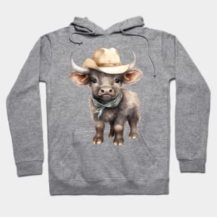 African Cape Buffalo Wearing a Cowboy Hat Hoodie